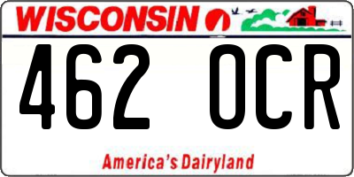 WI license plate 462OCR