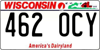 WI license plate 462OCY