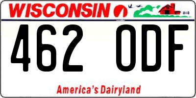 WI license plate 462ODF