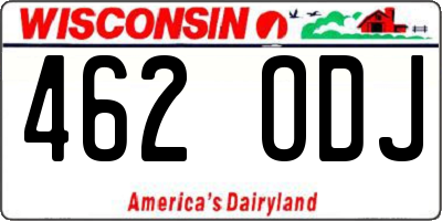 WI license plate 462ODJ
