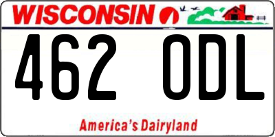 WI license plate 462ODL
