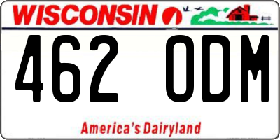 WI license plate 462ODM