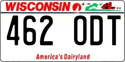 WI license plate 462ODT