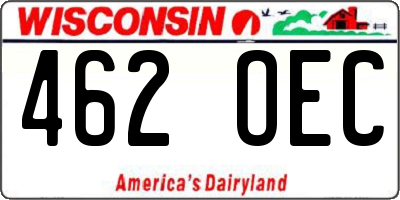 WI license plate 462OEC