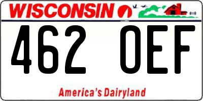 WI license plate 462OEF
