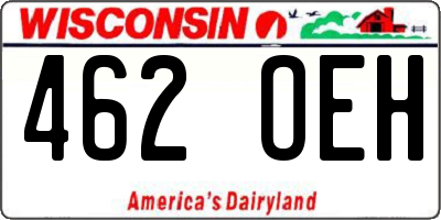 WI license plate 462OEH