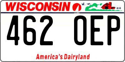 WI license plate 462OEP