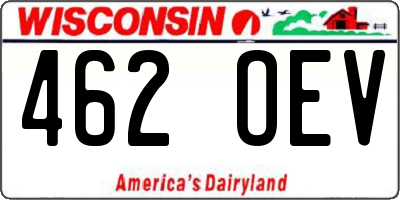 WI license plate 462OEV
