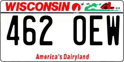 WI license plate 462OEW