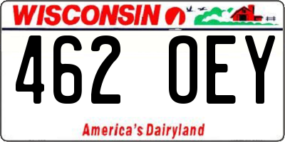 WI license plate 462OEY