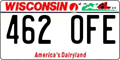 WI license plate 462OFE