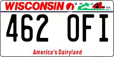 WI license plate 462OFI
