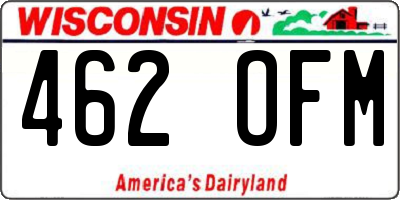 WI license plate 462OFM