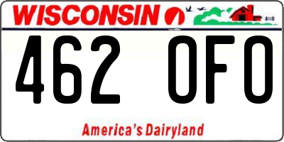 WI license plate 462OFO