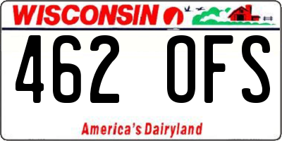 WI license plate 462OFS