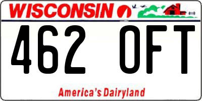 WI license plate 462OFT