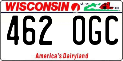 WI license plate 462OGC