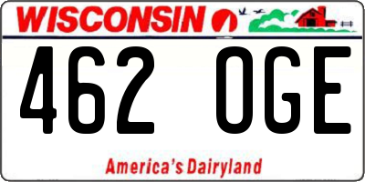 WI license plate 462OGE