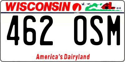 WI license plate 462OSM