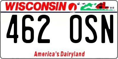 WI license plate 462OSN