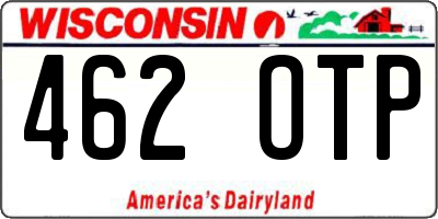 WI license plate 462OTP