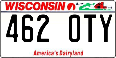 WI license plate 462OTY