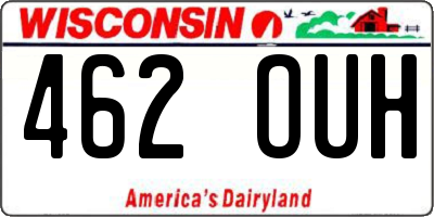 WI license plate 462OUH