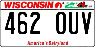 WI license plate 462OUV