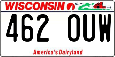 WI license plate 462OUW
