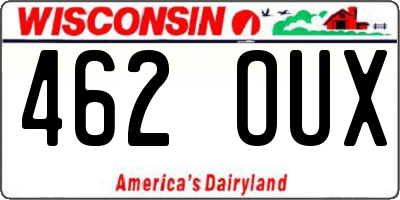 WI license plate 462OUX