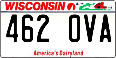 WI license plate 462OVA
