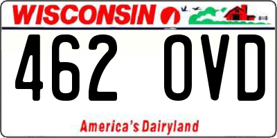 WI license plate 462OVD