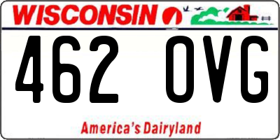 WI license plate 462OVG
