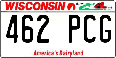 WI license plate 462PCG