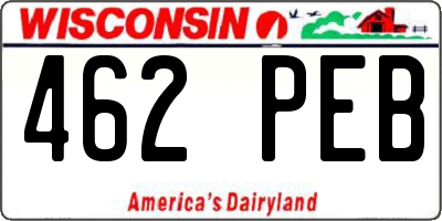 WI license plate 462PEB