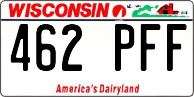 WI license plate 462PFF