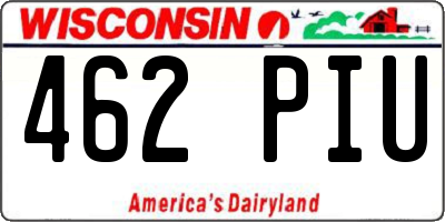 WI license plate 462PIU