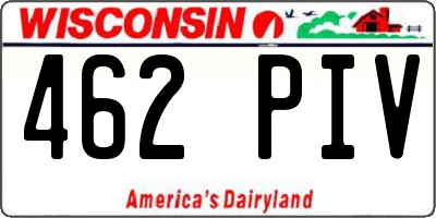 WI license plate 462PIV