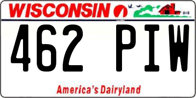 WI license plate 462PIW