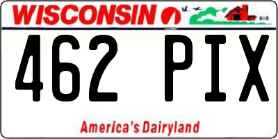 WI license plate 462PIX