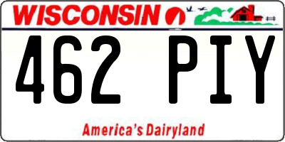 WI license plate 462PIY