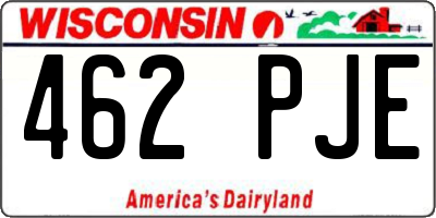 WI license plate 462PJE