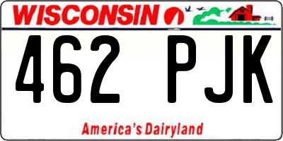 WI license plate 462PJK