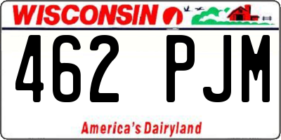 WI license plate 462PJM