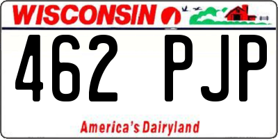 WI license plate 462PJP