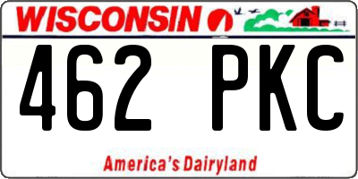 WI license plate 462PKC