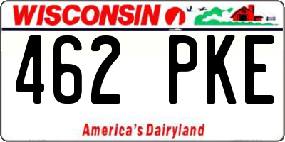 WI license plate 462PKE