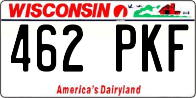 WI license plate 462PKF