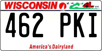 WI license plate 462PKI