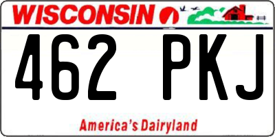 WI license plate 462PKJ